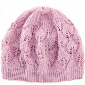 Pink Leaf Beanie Knitting Pattern