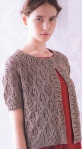 knitted Jacket with diamond pattern