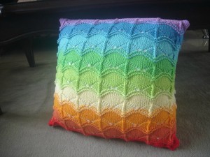 rainbow lace pillow