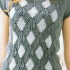 Diamond and Lace Tee Knitting Pattern