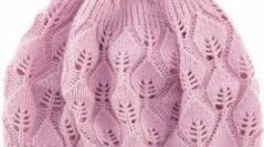 Pink Leaf Beanie Knitting Pattern